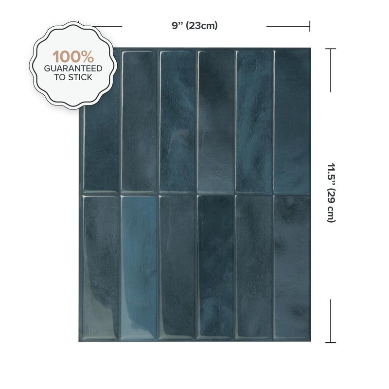 Smart Tiles بلاط ذكي قابل للتقشير واللصق باكسبلاش - 5 ورقات مقاس 11.43 بوصة × 9 بوصة - لاصق ثلاثي الأبعاد قابل للتقشير واللصق باكسبلاش لبلاط حائط الحمام والمطبخ - Image 2